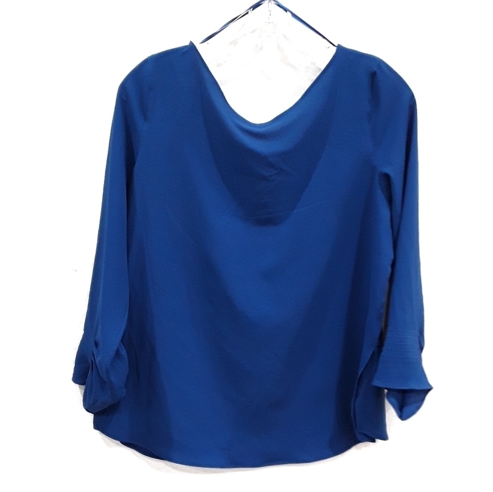 💜 🆕️ Massimo Dutti | Blue Ruched Sleeve Blouse
